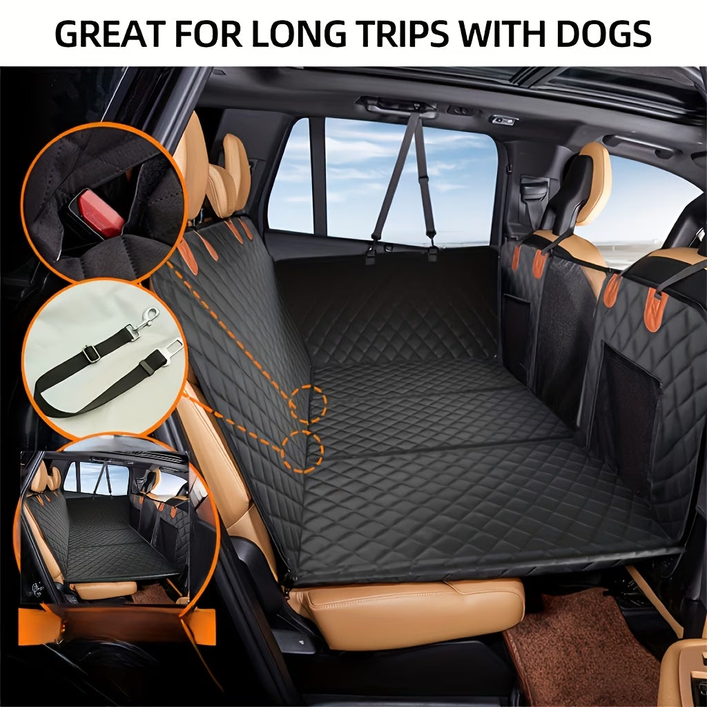 Fetch & Co.™ Hard-Base Dog Back Seat Protector — Waterproof & Non-Slip