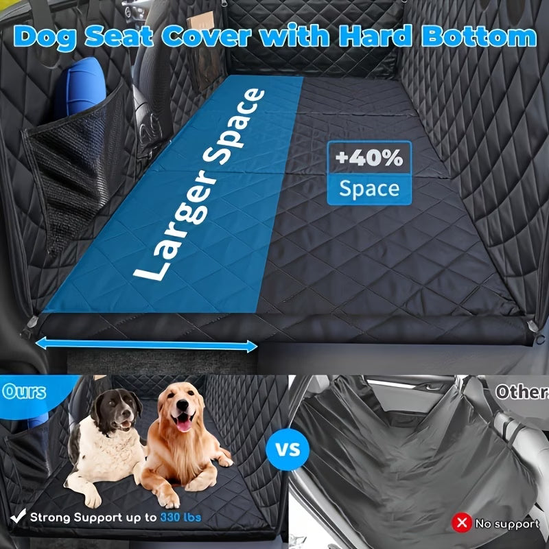 Fetch & Co.™ Hard-Base Dog Back Seat Protector — Waterproof & Non-Slip