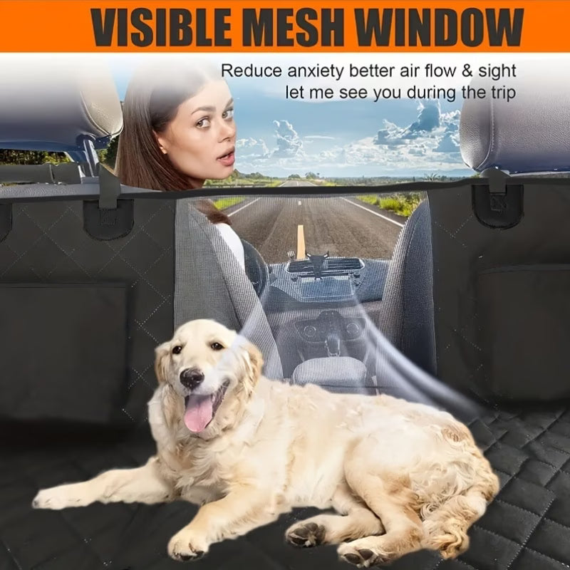 Fetch & Co.™ Hard-Base Dog Back Seat Protector — Waterproof & Non-Slip