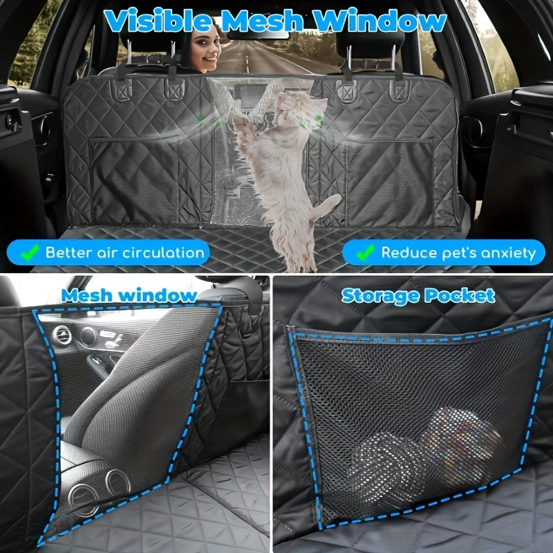 Fetch & Co.™ Hard-Base Dog Back Seat Protector — Waterproof & Non-Slip
