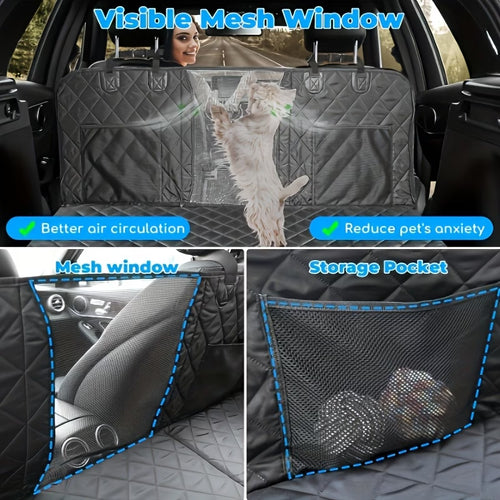 Fetch & Co.™ Hard-Base Dog Back Seat Protector — Waterproof & Non-Slip
