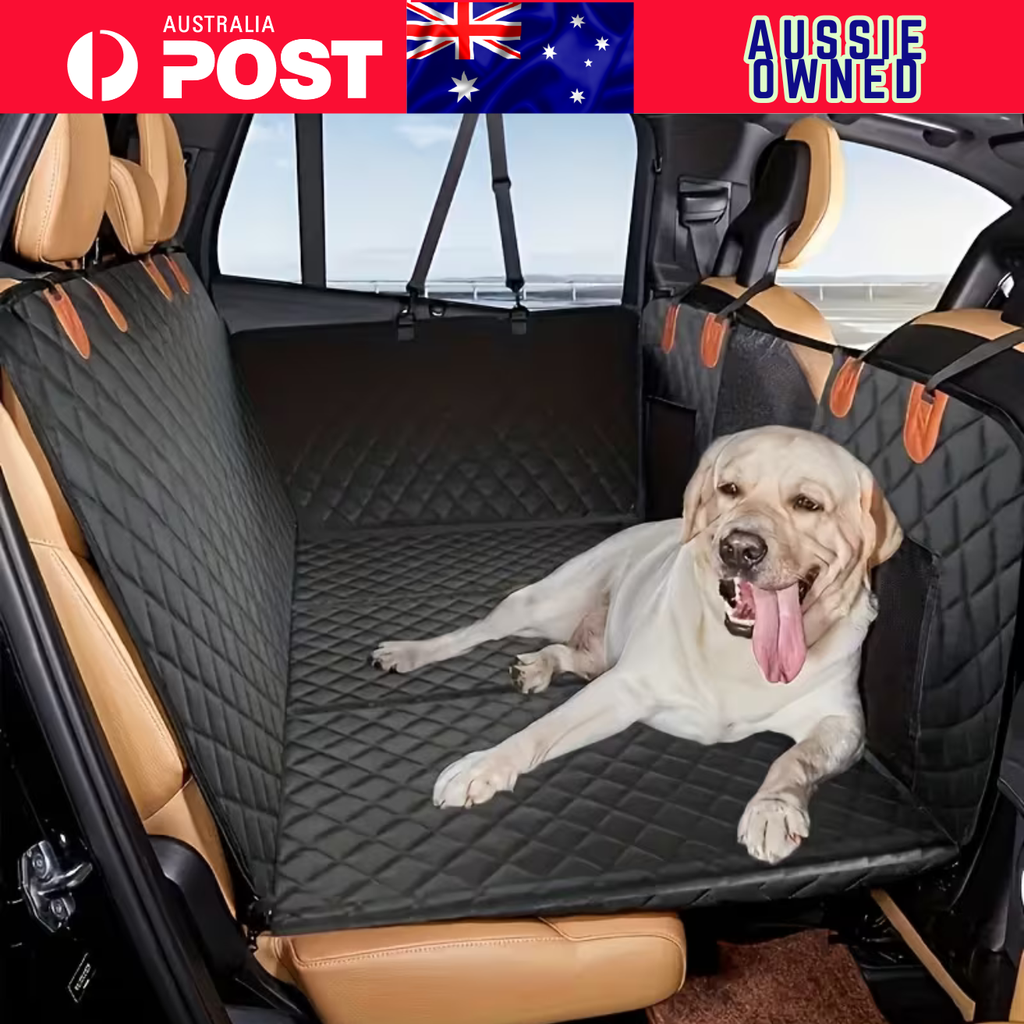 Fetch & Co.™ Hard-Base Dog Back Seat Protector — Waterproof & Non-Slip